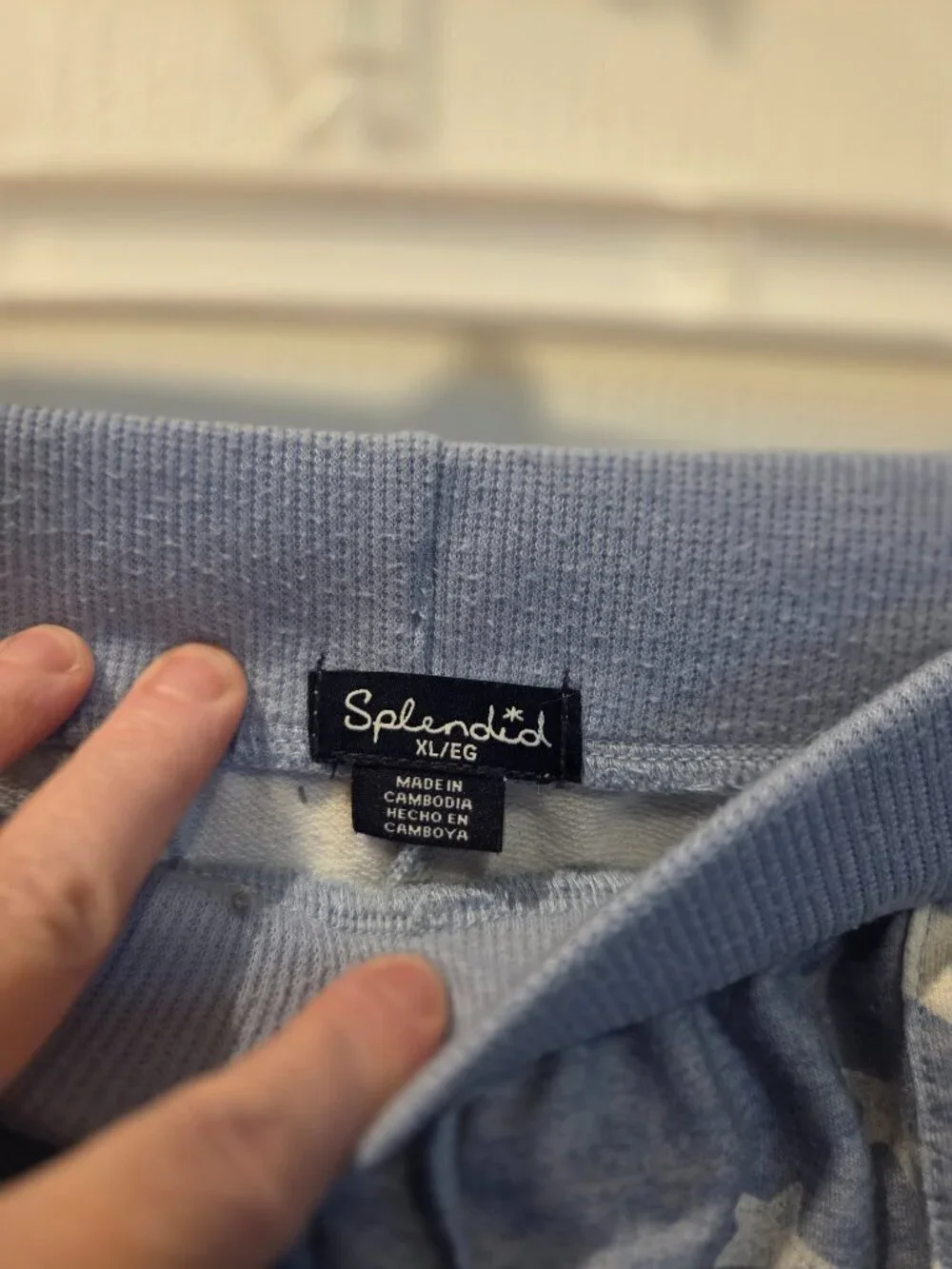 Splendid Heathered Blue Gray Star Fleece PJ Lounge Set XL